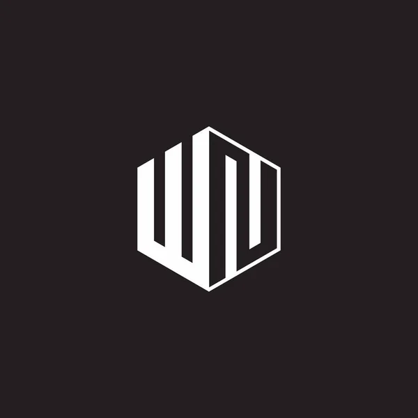 Logo Monogram Hexagon Black Background Negative Space Style — Wektor stockowy