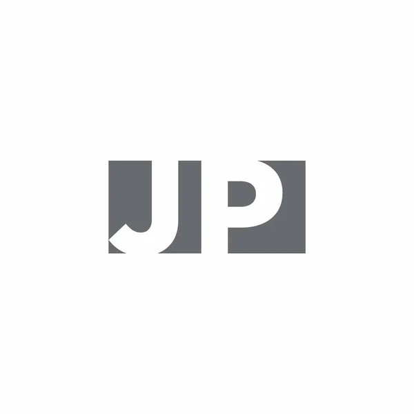 白を基調とした負の空間スタイルデザインテンプレートを持つJpロゴモノグラム — ストックベクタ