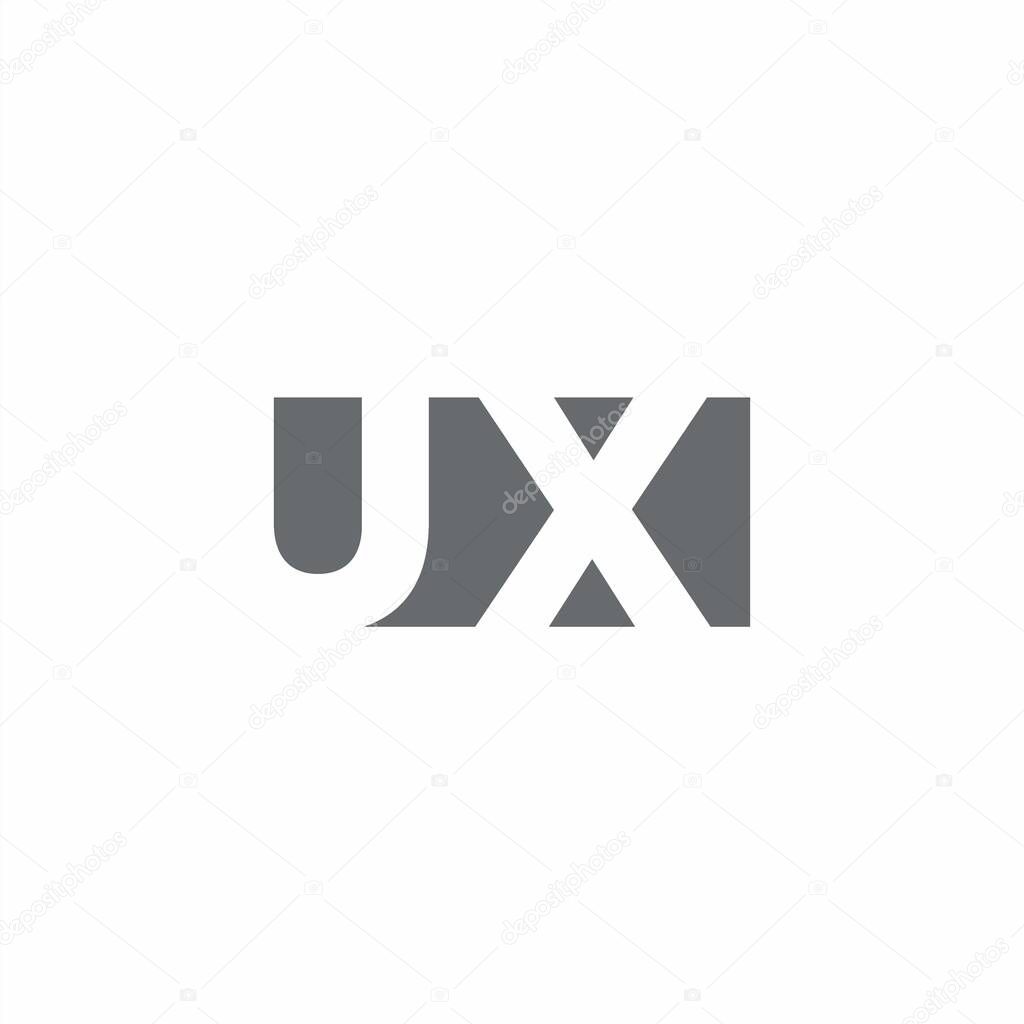 UX Logo monogram with negative space style design template isolated on white background