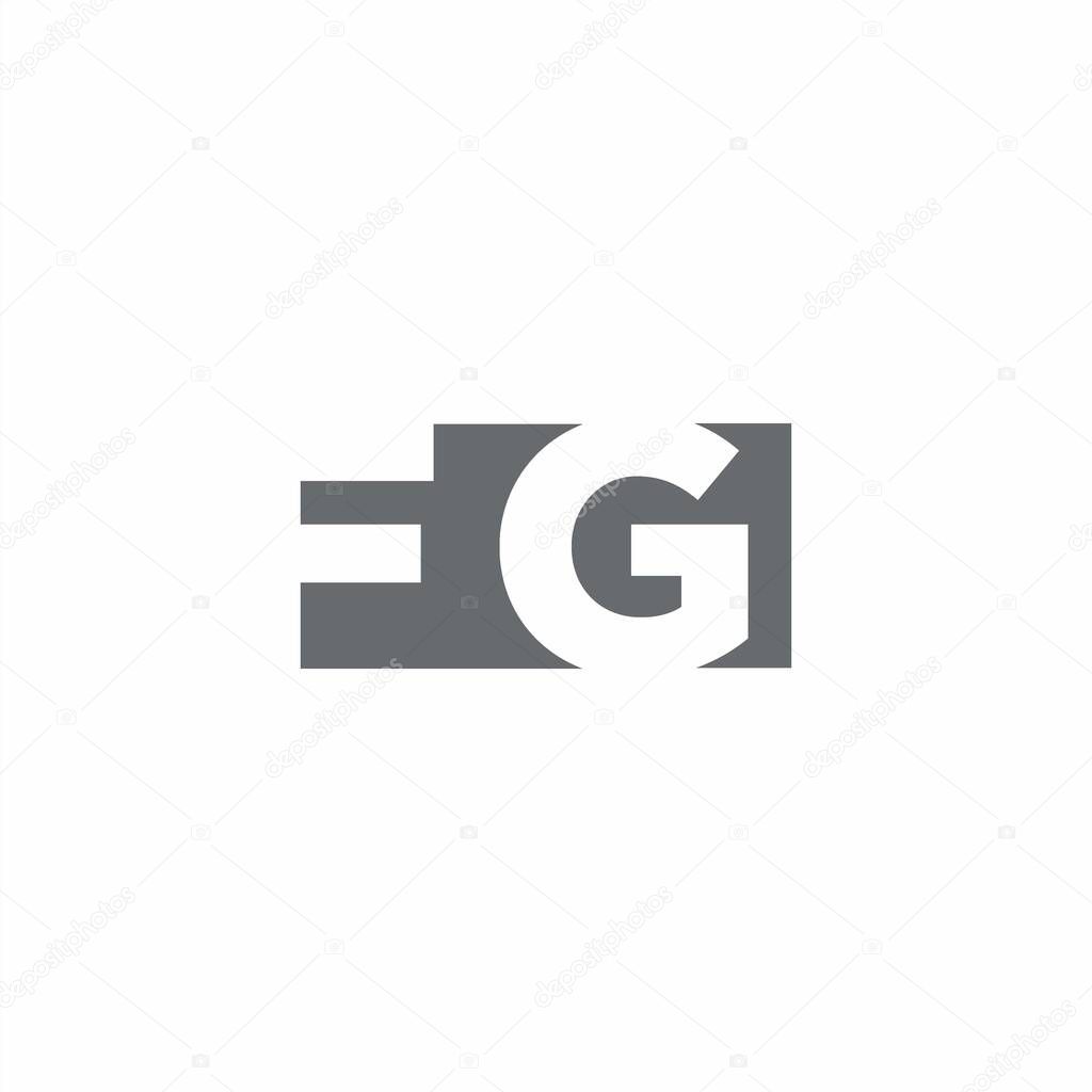 FG Logo monogram with negative space style design template isolated on white background