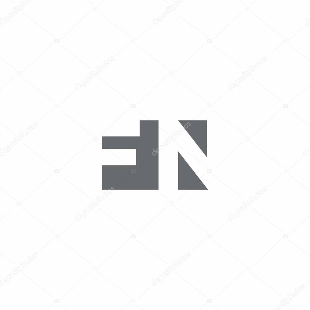 FN Logo monogram with negative space style design template isolated on white background