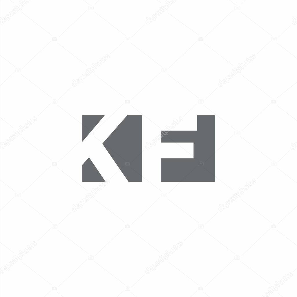 KF Logo monogram with negative space style design template isolated on white background