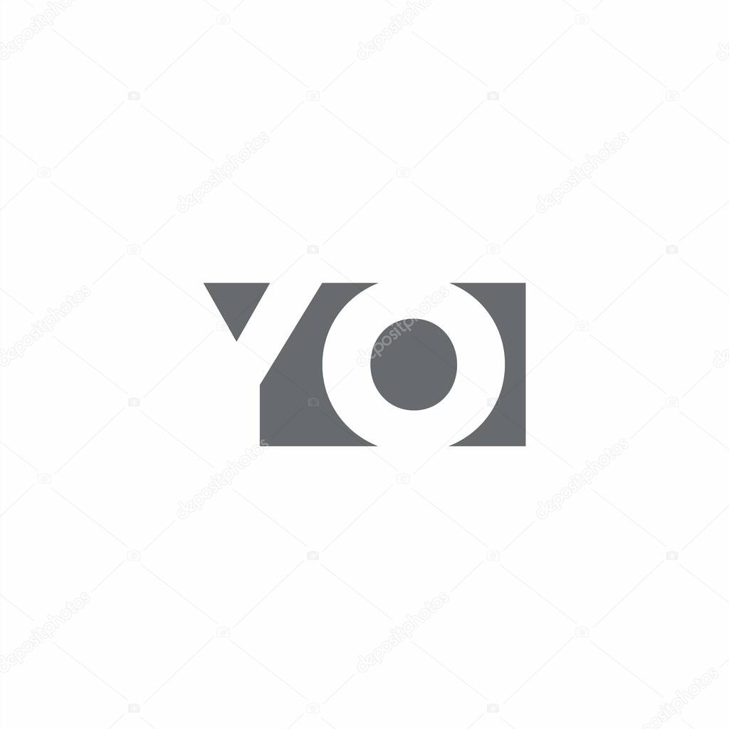 YO Logo monogram with negative space style design template isolated on white background