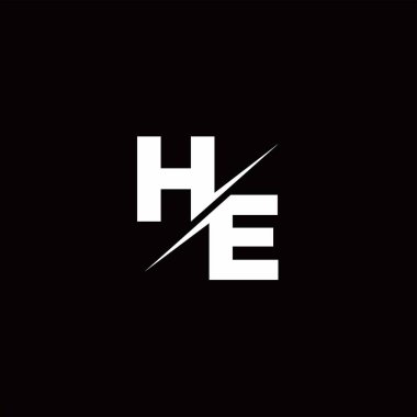 Logo Harfi Monogramı / Modern logo tasarımları Siyah Renk ve Beyaz arkaplan üzerine şablon