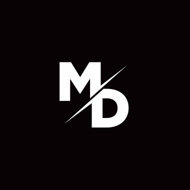 Logo Harfi Monogramı / Modern logo tasarımları Siyah Renk ve Beyaz arkaplan üzerine şablon