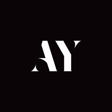 Logo Harfi İlk Logosu Altın ve Kara Arkaplan Şablonu, Vektör simgesi modern