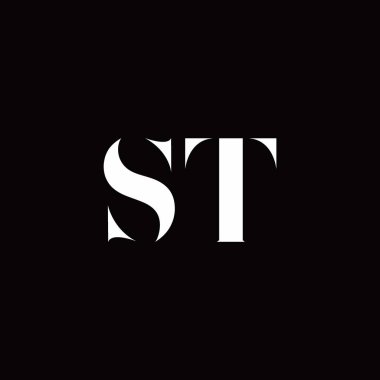 Logo Harfi İlk Logosu Altın ve Kara Arkaplan Şablonu, Vektör simgesi modern