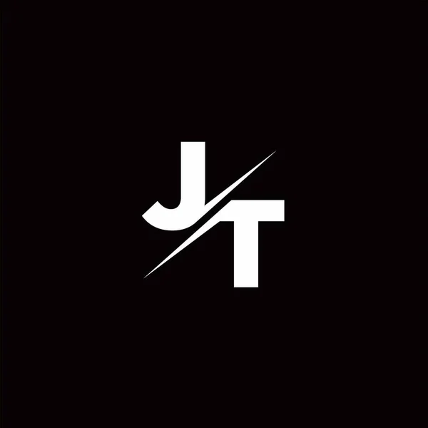 Logo Brev Monogram Snedstreck Med Modern Logotyp Mönster Mall Svart — Stock vektor