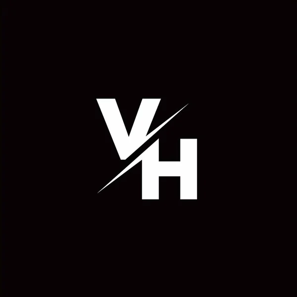 Logo Letter Monogram Slash Modern Logo Designs Template Black Color — Stock Vector