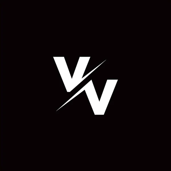 Logo Letter Monogram Slash Modern Logo Designs Template Black Color — Stock Vector