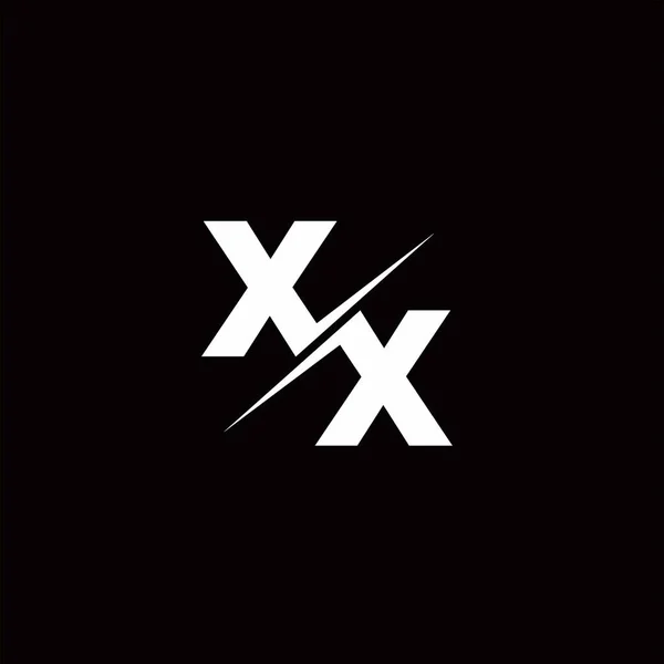 Logo Písmeno Monogram Lomítko Moderním Logem Vzory Šablony Černém Bílém — Stockový vektor