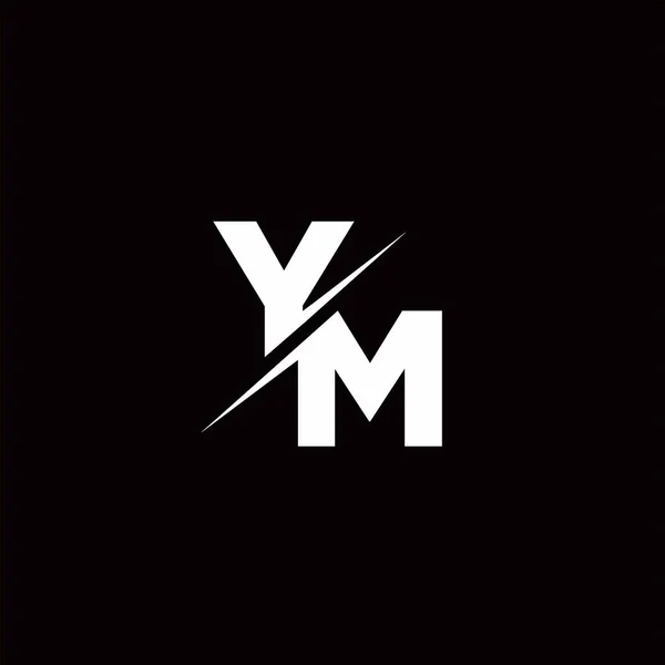 Logo Letter Monogram Slash Met Moderne Logo Ontwerpen Sjabloon Zwarte — Stockvector