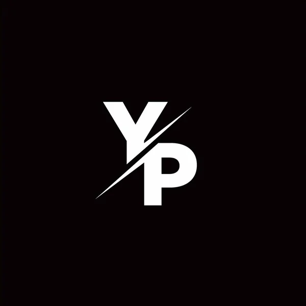Logo Levél Monogram Slash Modern Logó Tervez Sablont Fekete Szín — Stock Vector