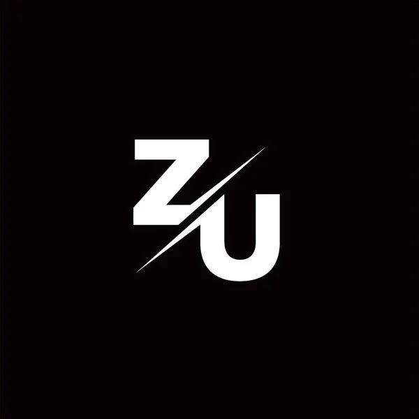 Logo List Monogram Ukośnik Nowoczesnym Wzorem Logo Czarnym Kolorze Białym — Wektor stockowy