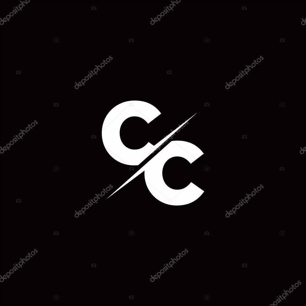Logo Letter Monogram Slash with Modern logo designs template on Black Color and White background