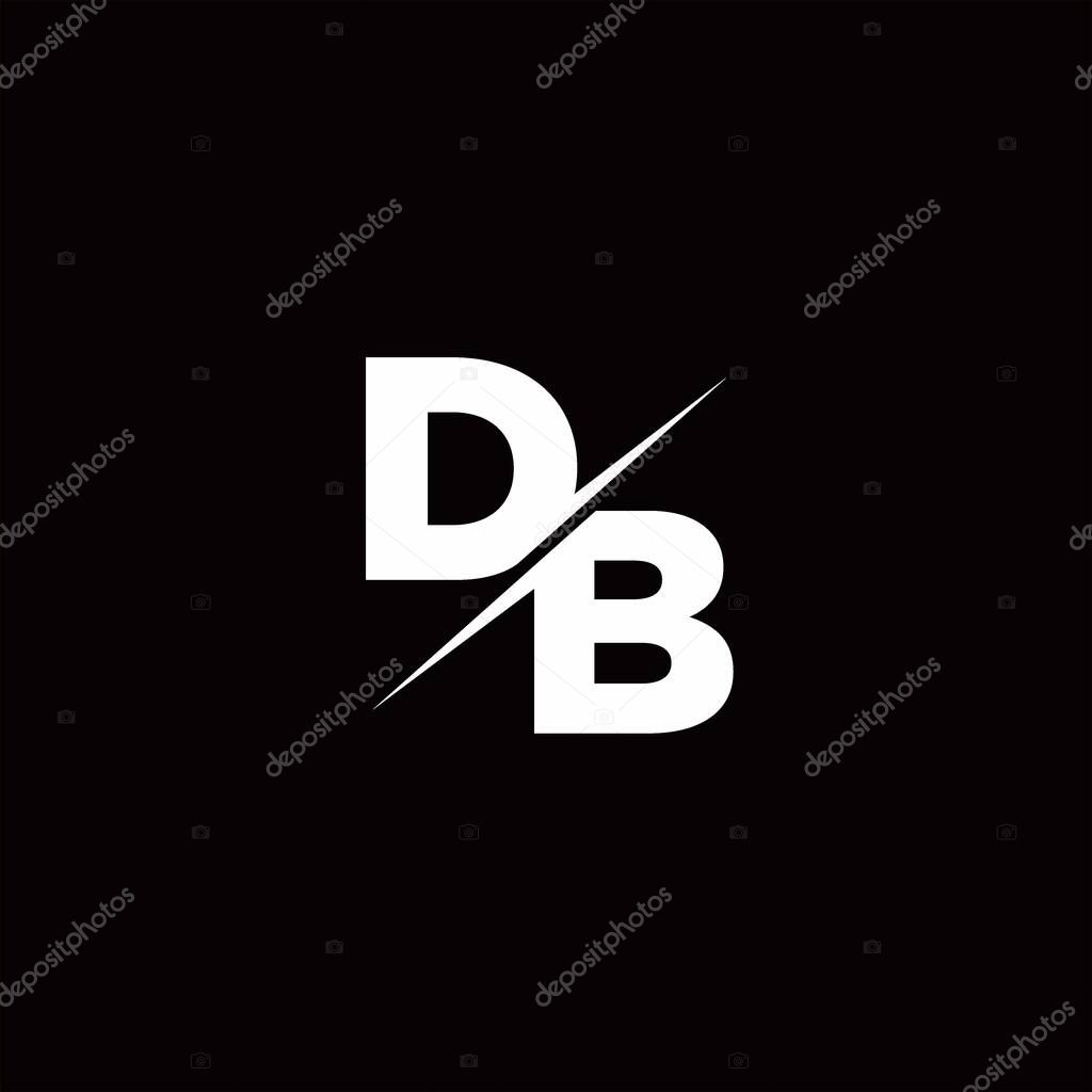 Logo Letter Monogram Slash with Modern logo designs template on Black Color and White background