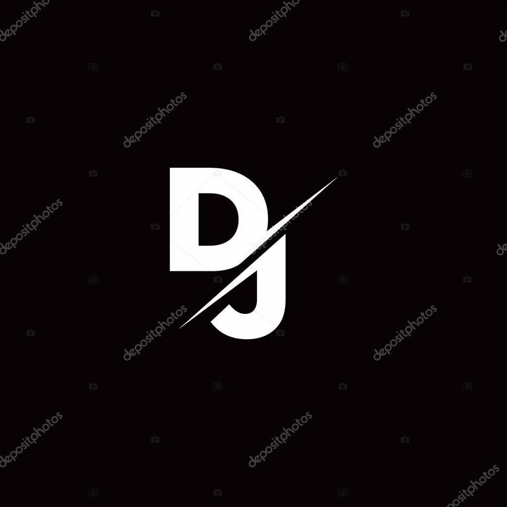 Logo Letter Monogram Slash with Modern logo designs template on Black Color and White background