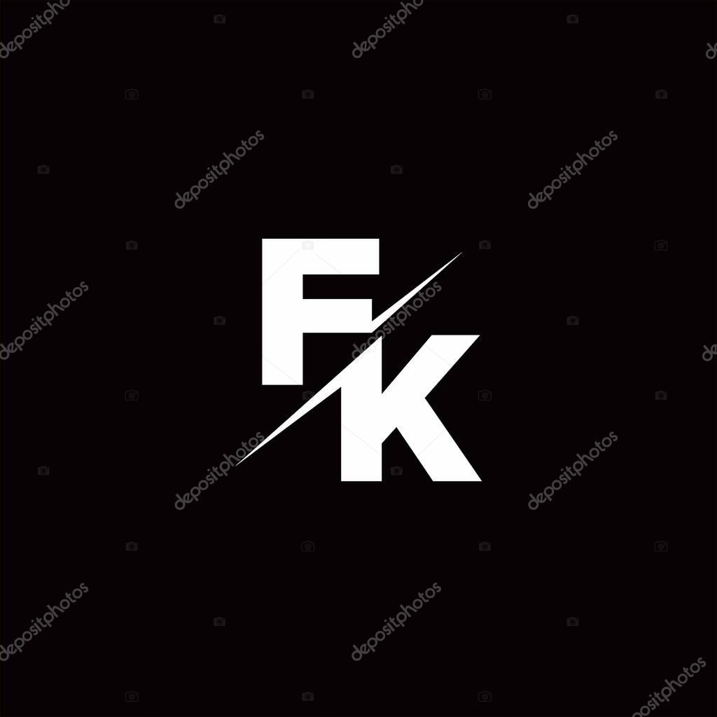 Logo Letter Monogram Slash with Modern logo designs template on Black Color and White background