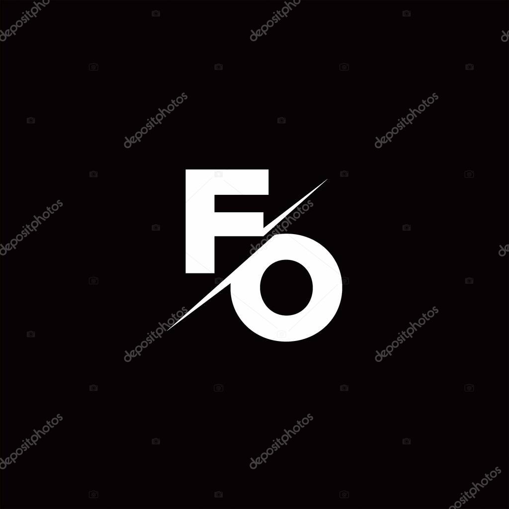 Logo Letter Monogram Slash with Modern logo designs template on Black Color and White background