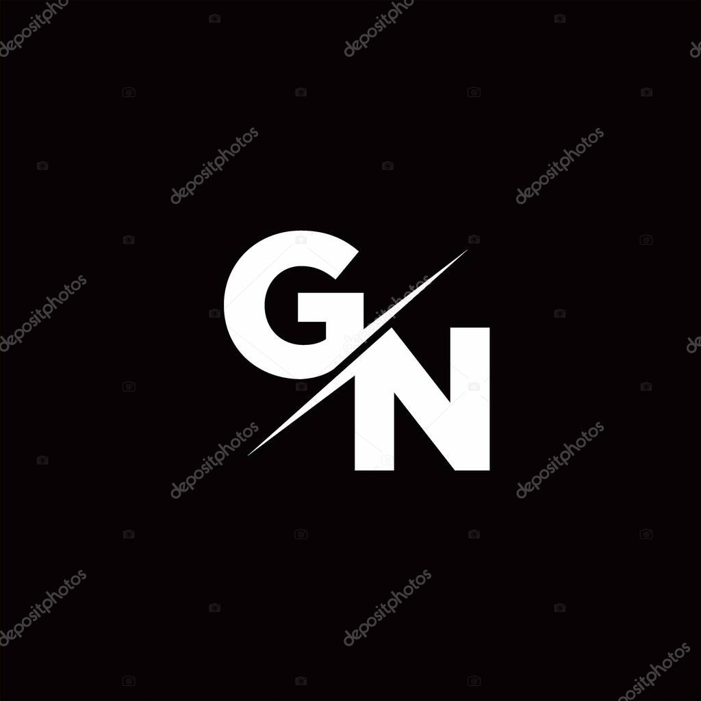 Logo Letter Monogram Slash with Modern logo designs template on Black Color and White background
