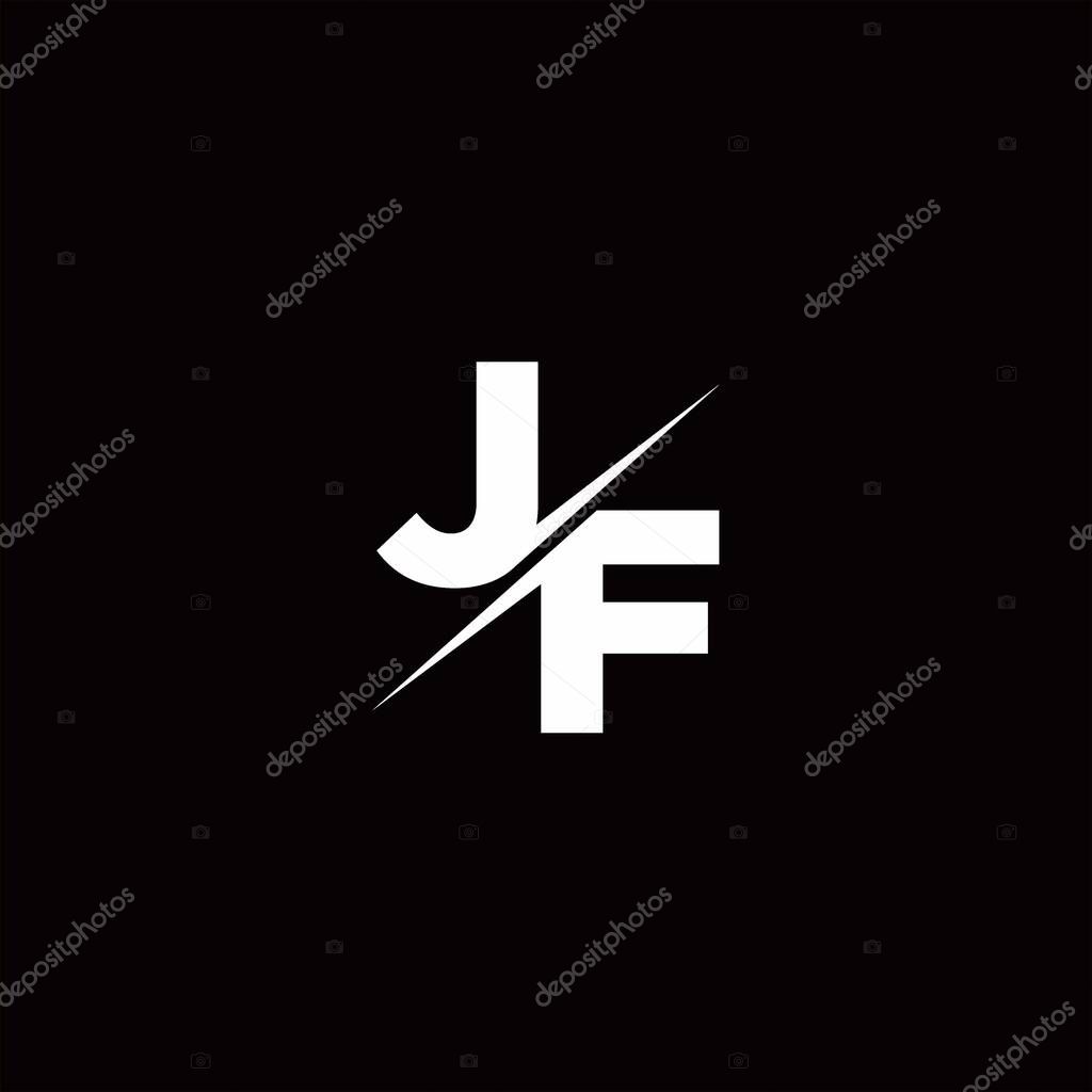 Logo Letter Monogram Slash with Modern logo designs template on Black Color and White background