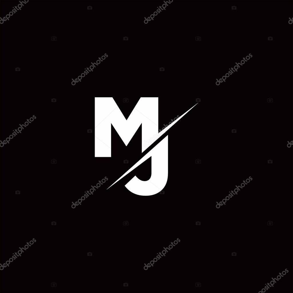 Logo Letter Monogram Slash with Modern logo designs template on Black Color and White background