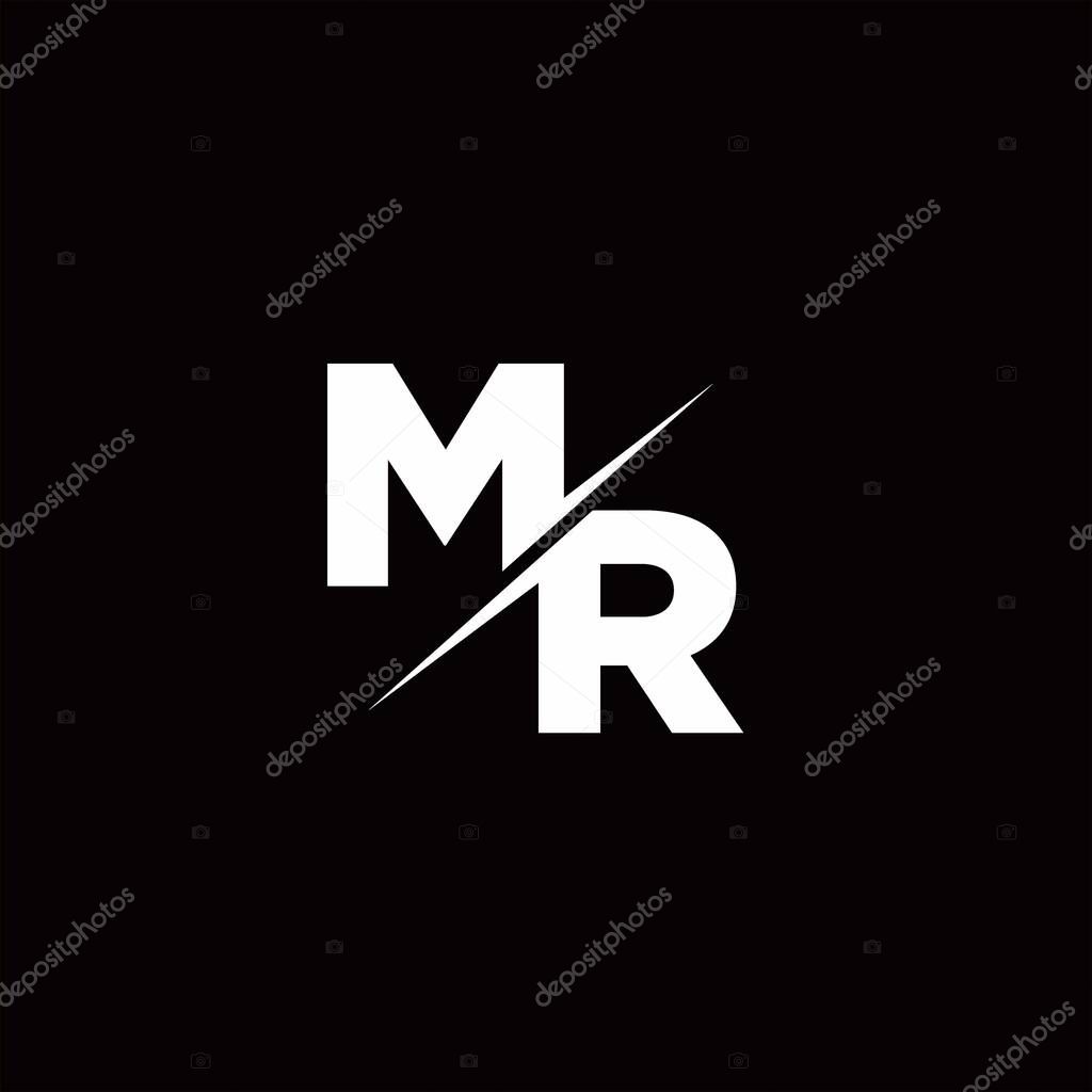 Logo Letter Monogram Slash with Modern logo designs template on Black Color and White background