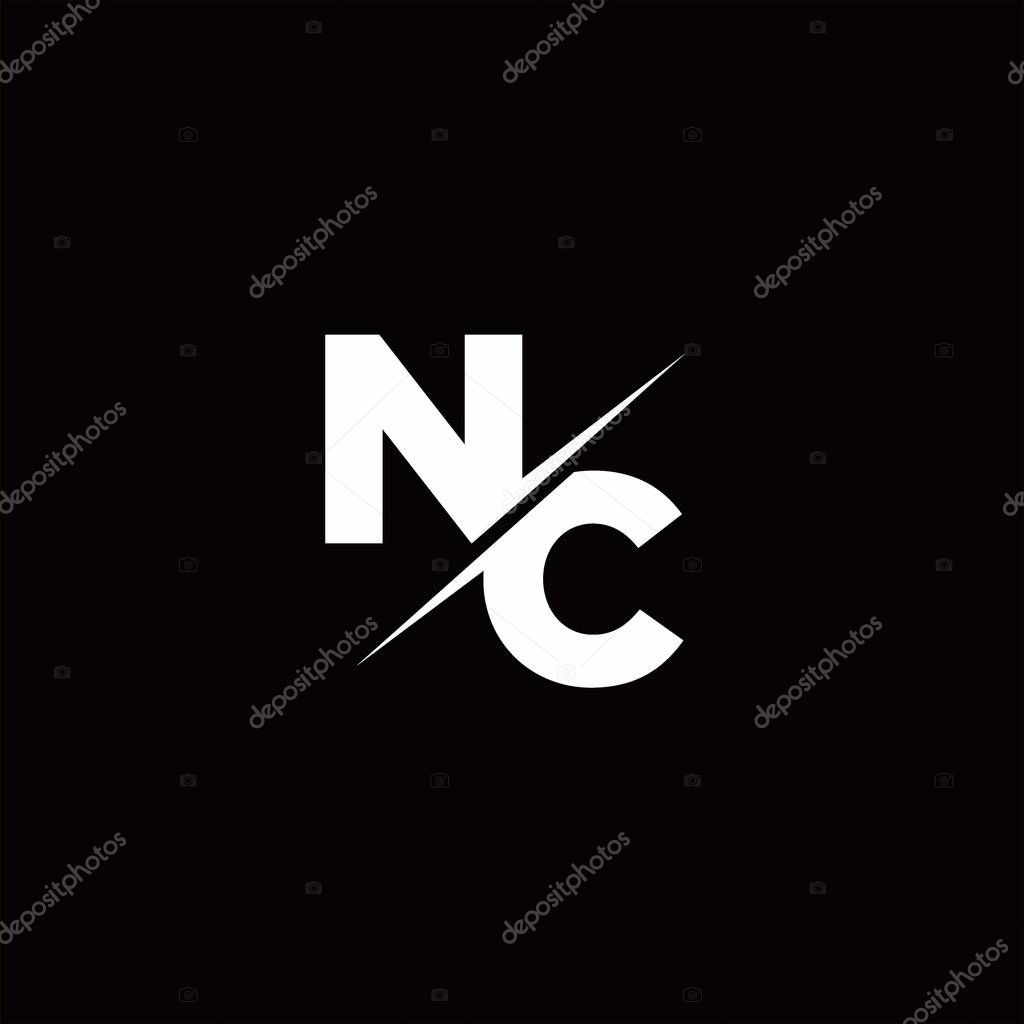 Logo Letter Monogram Slash with Modern logo designs template on Black Color and White background
