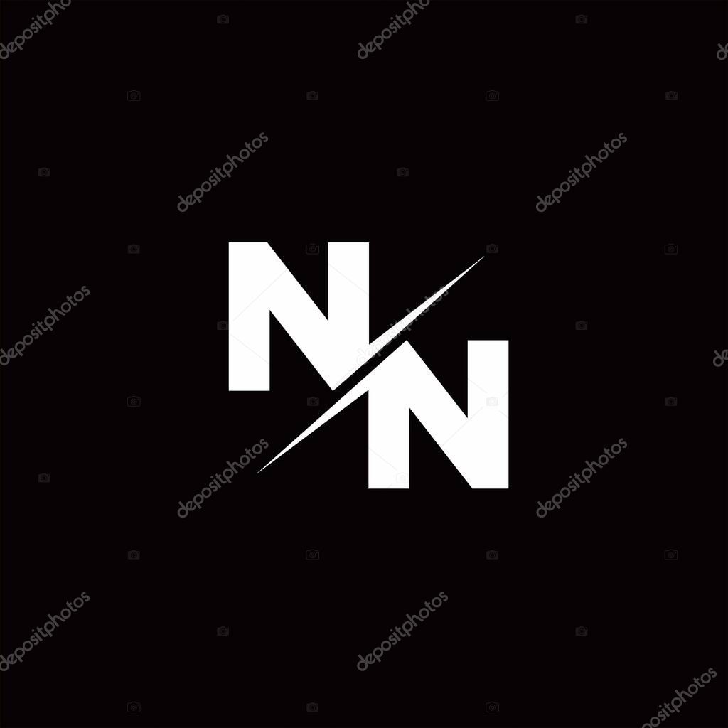 Logo Letter Monogram Slash with Modern logo designs template on Black Color and White background