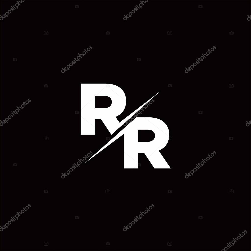 Logo Letter Monogram Slash with Modern logo designs template on Black Color and White background