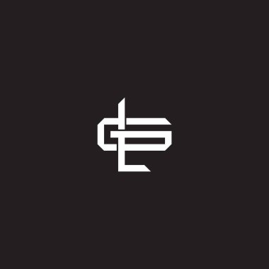 Birbiriyle örtüşen ilk harf logo monogram çizgisi resim biçimi siyah arkaplan şablonu üzerinde izole