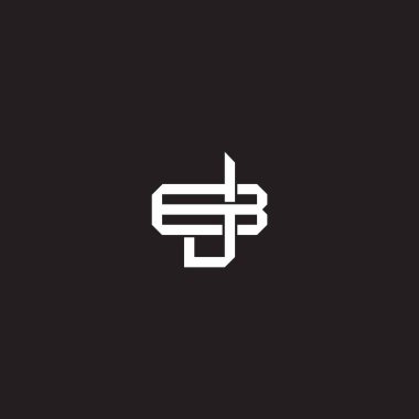 Birbiriyle örtüşen ilk harf logo monogram çizgisi resim biçimi siyah arkaplan şablonu üzerinde izole