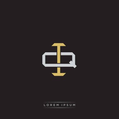 Birbiriyle örtüşen ilk harf logo monogram çizgisi resim biçimi siyah arkaplan şablonu üzerinde izole