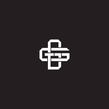 Birbiriyle örtüşen ilk harf logo monogram çizgisi resim biçimi siyah arkaplan şablonu üzerinde izole
