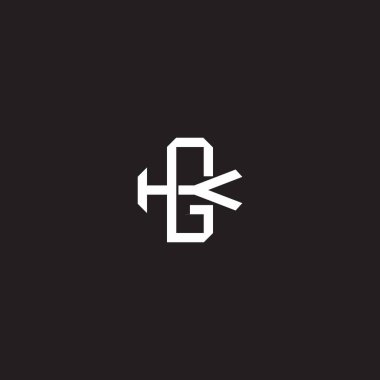Birbiriyle örtüşen ilk harf logo monogram çizgisi resim biçimi siyah arkaplan şablonu üzerinde izole