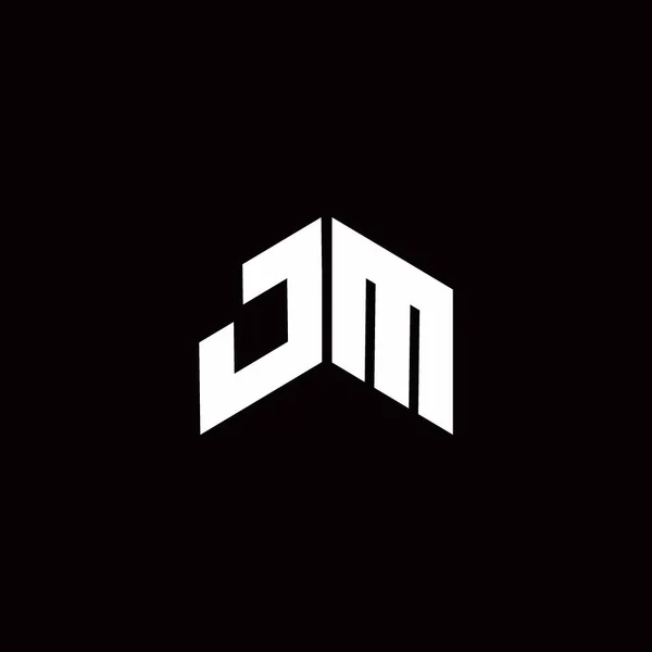 Logo Monogram Modern Design Template Isolated Black Background — Stok Vektör