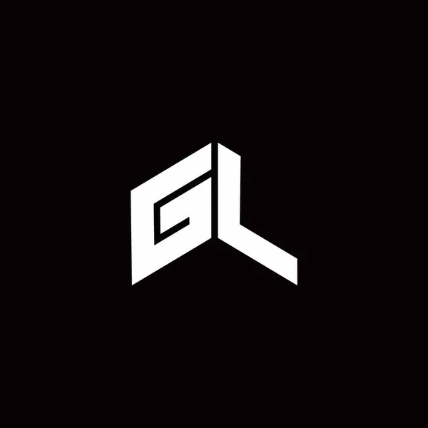 Logo Monogram Modern Design Template Isolated Black Background — Vettoriale Stock