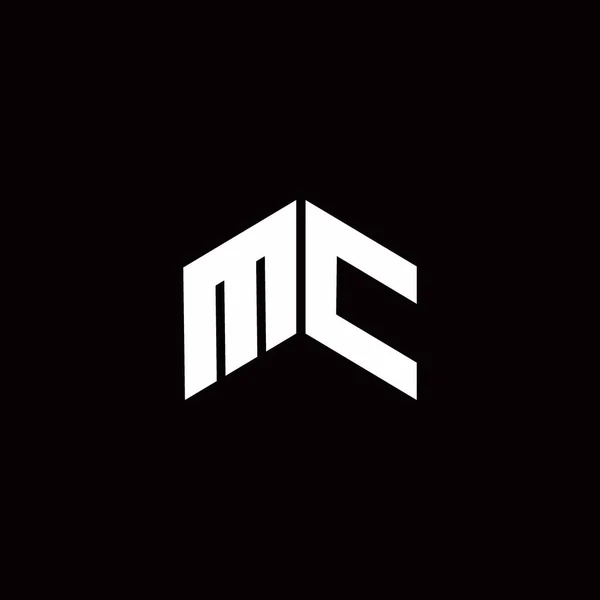 Logo Monogram Modern Design Template Isolated Black Background — 图库矢量图片