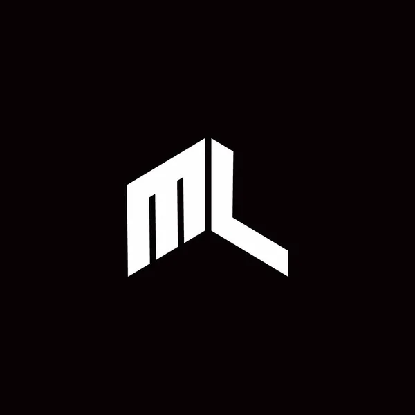 Logo Monogram Modern Design Template Isolated Black Background — 图库矢量图片