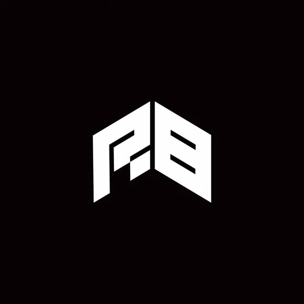 Logo Monogram Modern Design Template Isolated Black Background — Image vectorielle