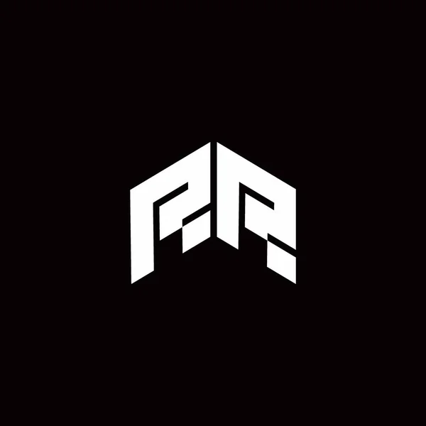 Logo Monogram Modern Design Template Isolated Black Background — Διανυσματικό Αρχείο