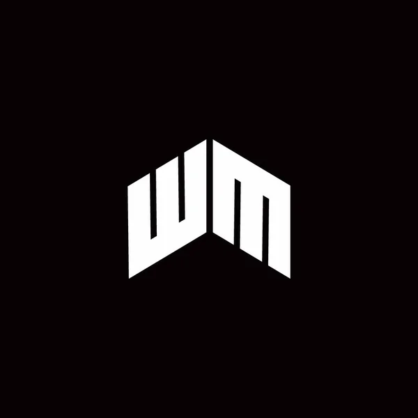 Logo Monogram Modern Design Template Isolated Black Background — Stockový vektor