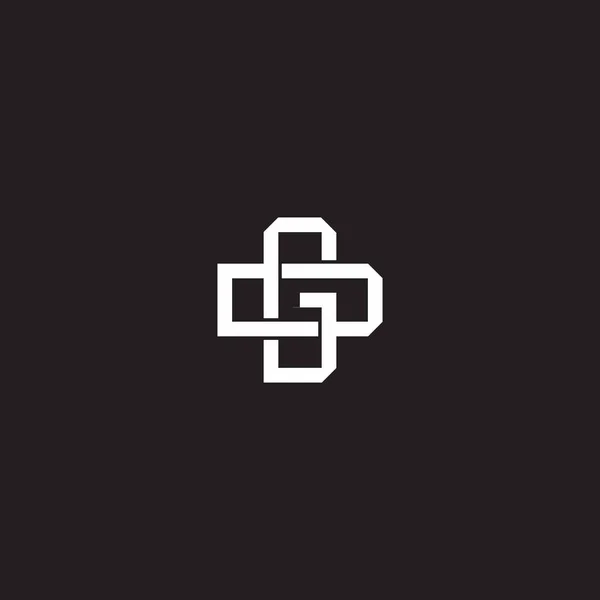 Initiële Brief Overlappende Interlock Logo Monogram Lijn Kunst Stijl Geïsoleerd — Stockvector