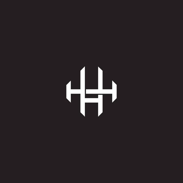 Anfangsbuchstabe Überlappende Verriegelung Logo Monogrammlinie Kunststil Isoliert Auf Schwarzem Hintergrund — Stockvektor