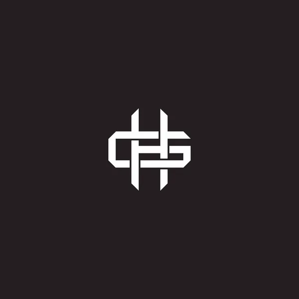 Anfangsbuchstabe Überlappende Verriegelung Logo Monogrammlinie Kunststil Isoliert Auf Schwarzem Hintergrund — Stockvektor