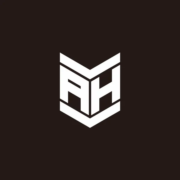 Monogram Alfabet Logo Dengan Gaya Lambang Terisolasi Latar Belakang Hitam - Stok Vektor