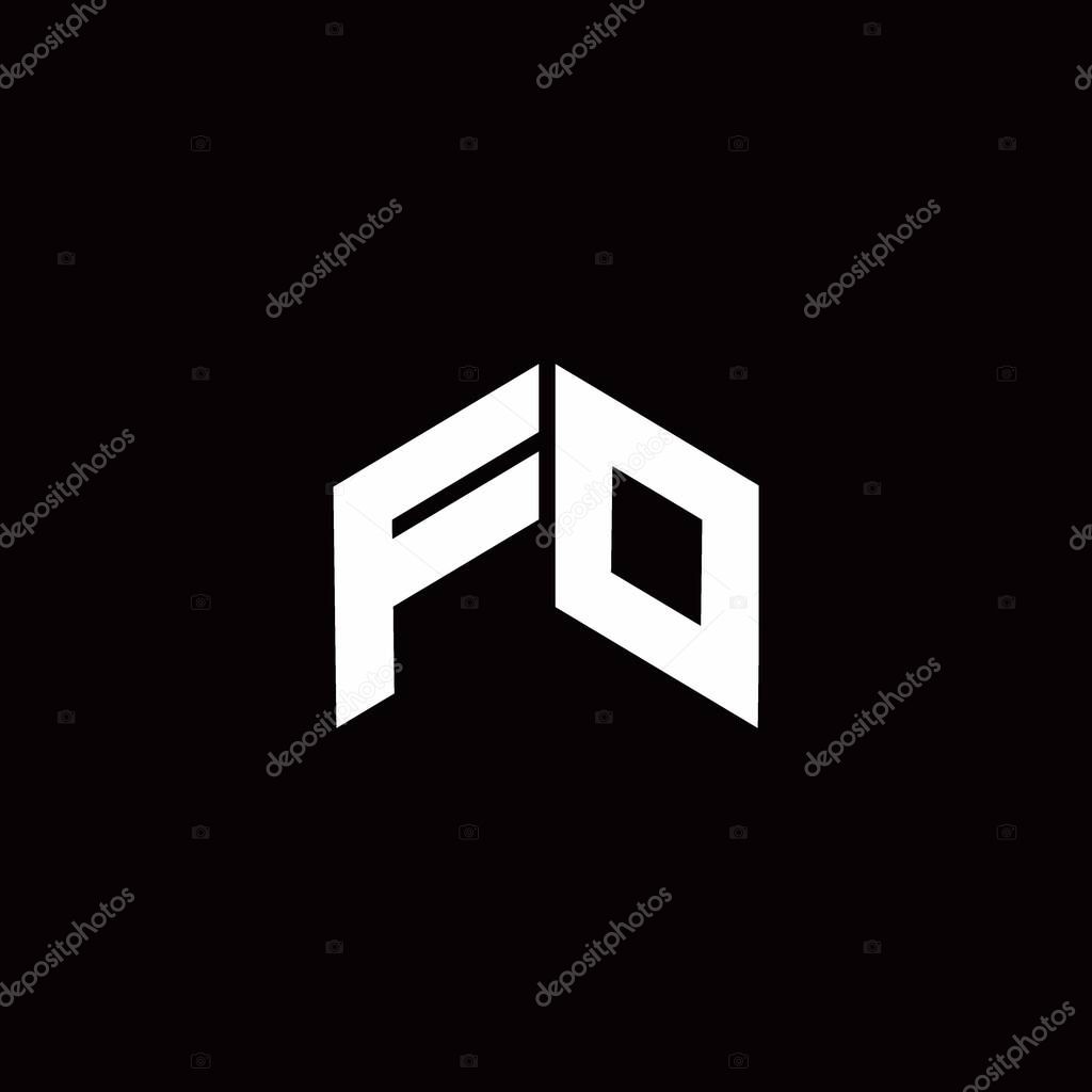 Logo monogram modern design template isolated on black background