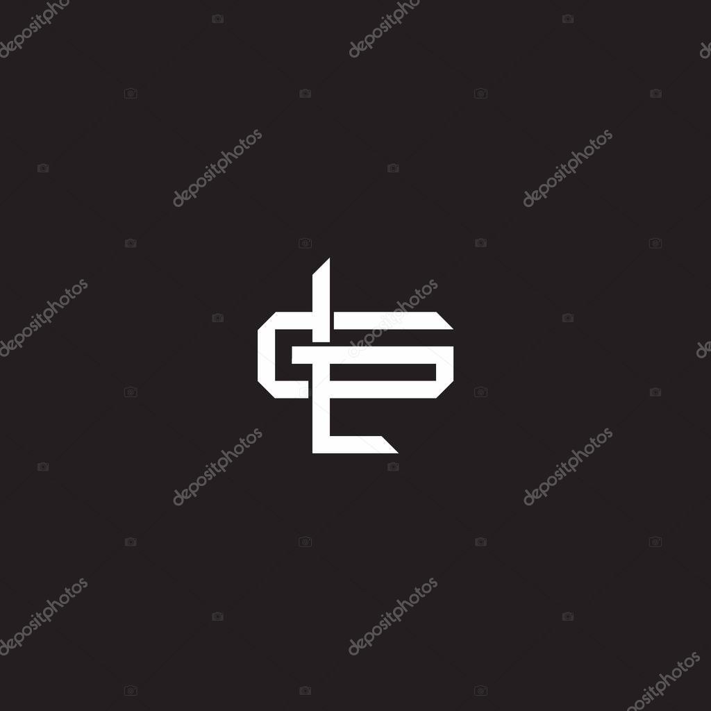 Initial letter overlapping interlock logo monogram line art style isolated on black background template