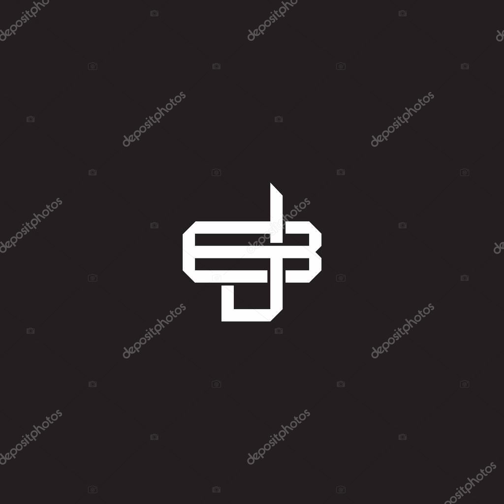 Initial letter overlapping interlock logo monogram line art style isolated on black background template