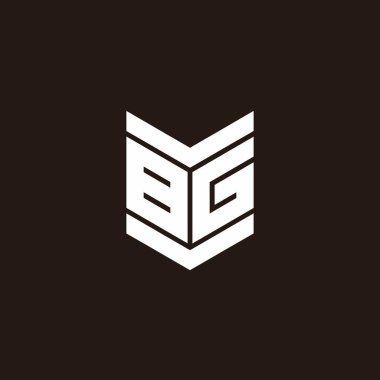 Siyah arkaplanda izole edilmiş amblem biçimli logo alfabesi monogramı